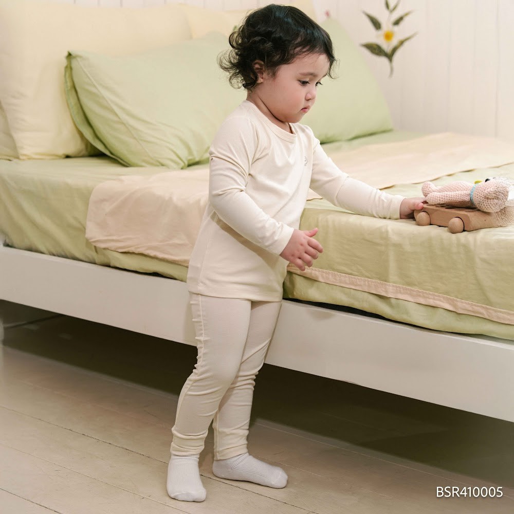 (6M-5Y) Quần legging dài + Áo dài tay cho bé trai bé gái Bubaby Siro BSR410005 | Quần áo chính hãng