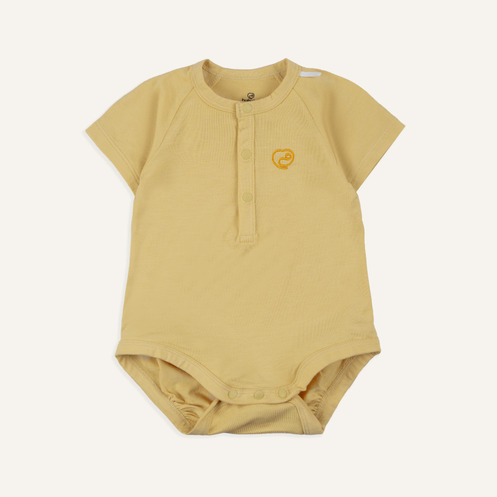 (1M-12M) Body chip ngắn tay raglan cổ trụ Bubaby Bambus - BBB230301 | Quần áo BU Baby chính hãng