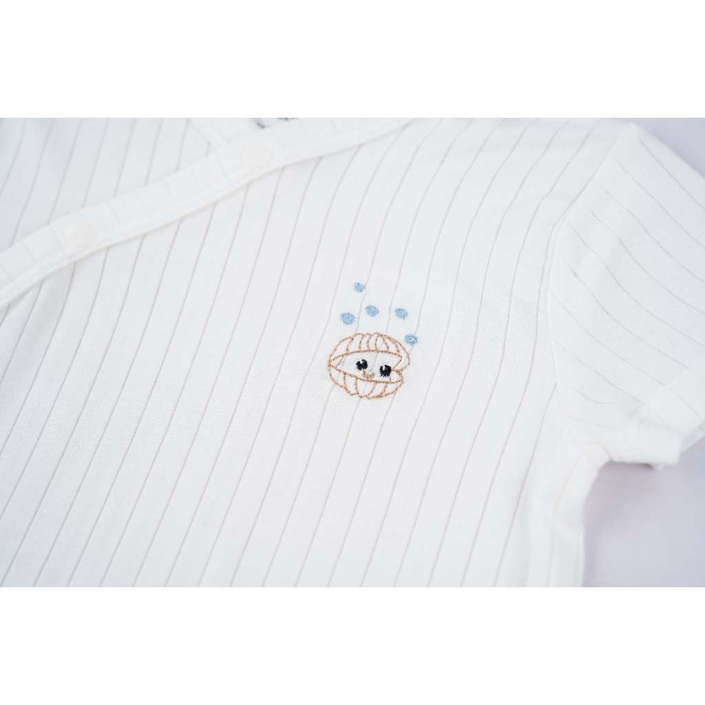 (1M-6M) Bộ ngắn tay cài chéo Bubaby Modal - BMD130800 | Quần áo BU Baby chính hãng
