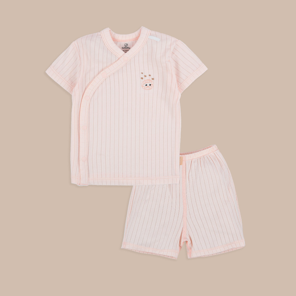 (1M-6M) Bộ ngắn tay cài chéo Bubaby Modal - BMD130800 | Quần áo BU Baby chính hãng