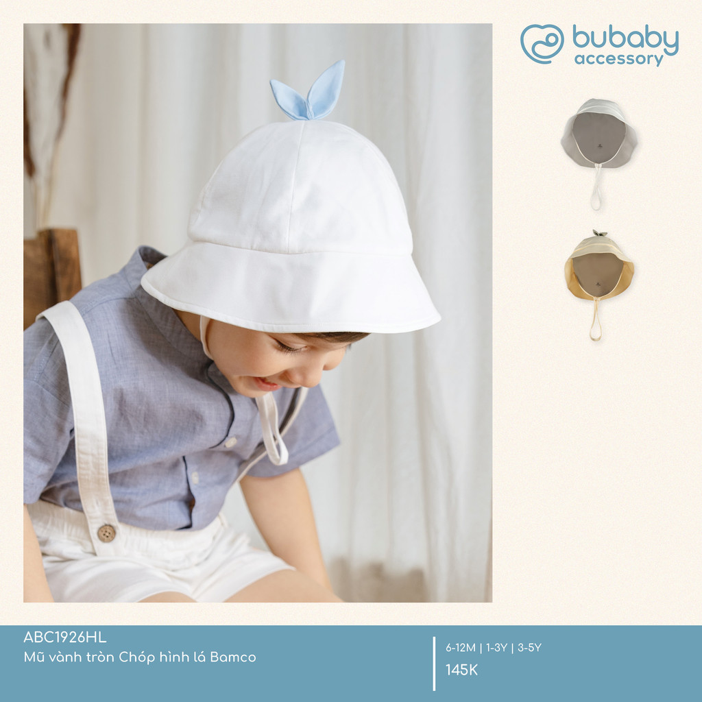 BU Baby (6M-5Y) Mũ vành tròn bé trai Bamboo Cotton - ABC1926BT ABC1926HL | Phụ kiện bubaby chính hãng