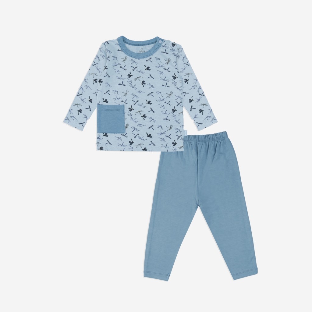 (1Y-4Y) Bộ quần áo dài tay cài vai Dona - BBB1101DN Bambus BBB1101DN - Bu baby bé trai –  bé gái – Quần áo