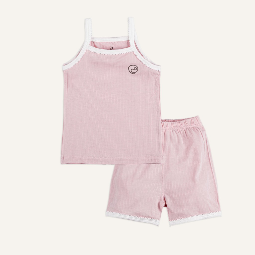 (6M-5Y) Bộ áo 2 dây, quần đùi bé gái Bubaby Siro - BSR153101 | Quần áo BU Baby chính hãng