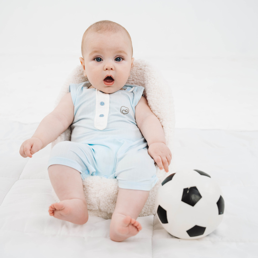 (1M-12M) Body đùi ngắn tay cổ trụ, sát nách cài vai Bubaby Siro -  BSR230303 BSR240100| Quần áo BU Baby chính hãng