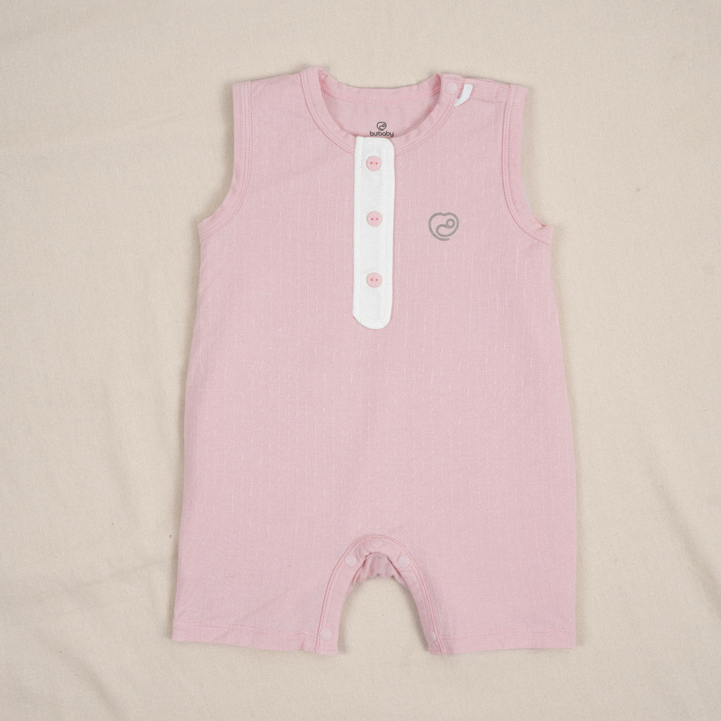 (1M-12M) Body đùi ngắn tay cổ trụ, sát nách cài vai Bubaby Siro -  BSR230303 BSR240100| Quần áo BU Baby chính hãng