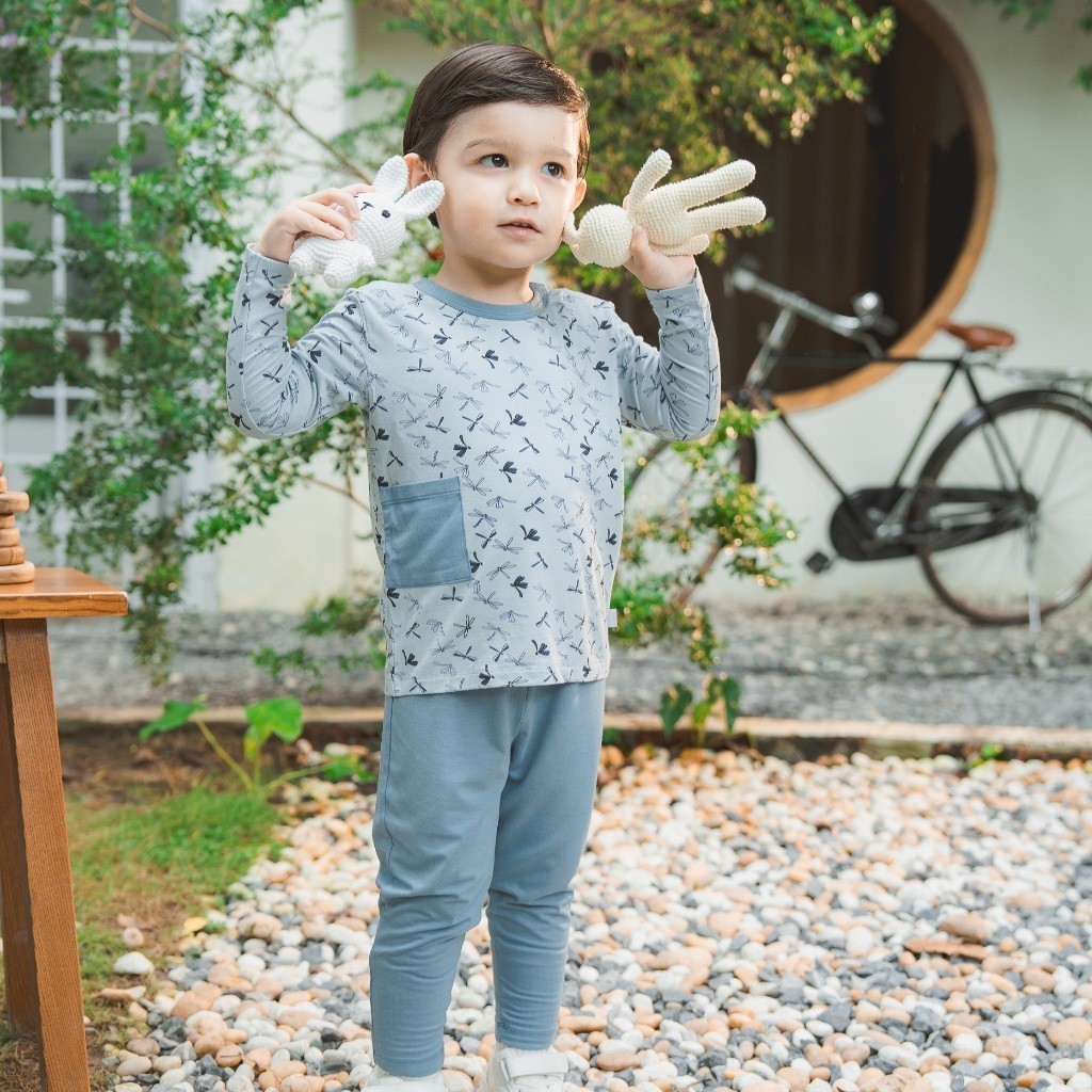 (1Y-4Y) Bộ quần áo dài tay cài vai Dona - BBB1101DN Bambus BBB1101DN - Bu baby bé trai –  bé gái – Quần áo