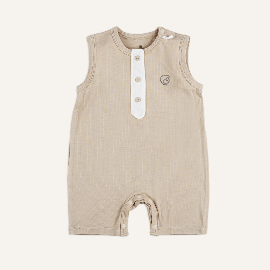 (1M-12M) Body đùi ngắn tay cổ trụ, sát nách cài vai Bubaby Siro -  BSR230303 BSR240100| Quần áo BU Baby chính hãng