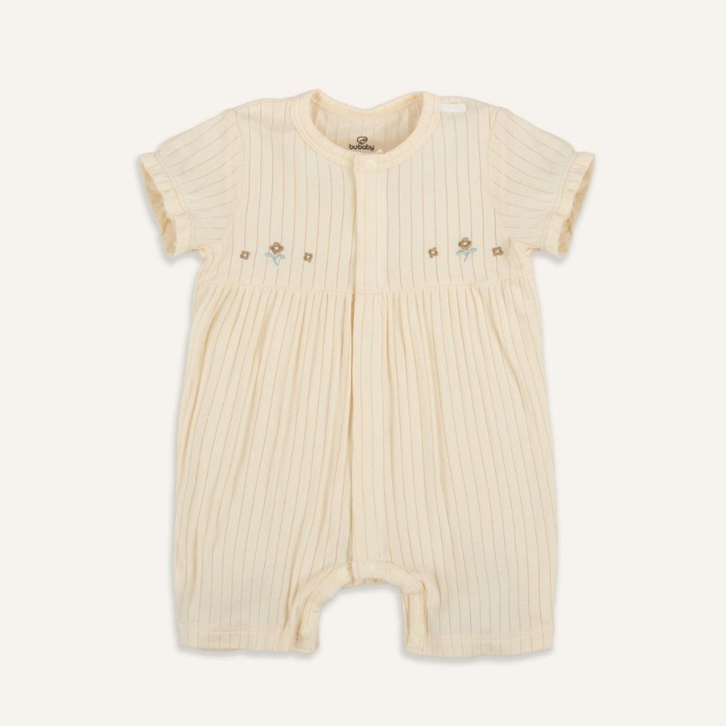 (1M-12M) Body đùi ngắn tay cài giữa cho bé gái Bubaby Molist - BMD230200 | Quần áo BU Baby chính hãng