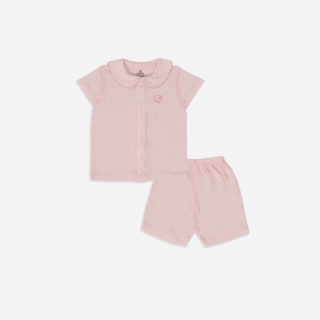 (1M-9M) Bộ ngắn tay cài giữa cổ sen Bubaby Bambus BBB1302CS | Quần áo BU Baby chính hãng