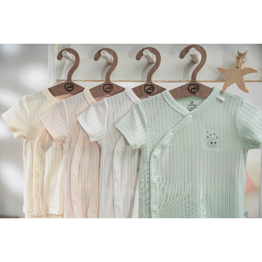 (1M-6M) Bộ ngắn tay cài chéo Bubaby Modal - BMD130800 | Quần áo BU Baby chính hãng