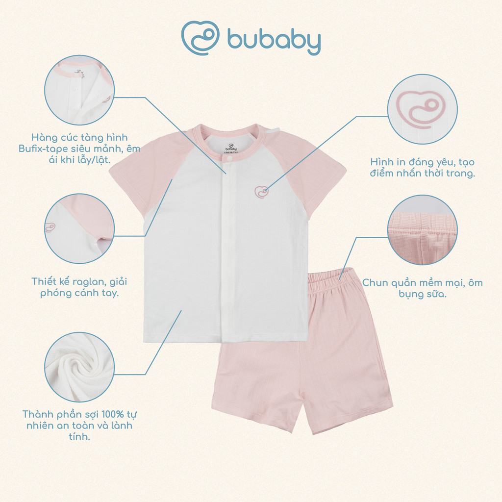 (1M-12M) Bộ ngắn tay cài giữa bé trai bé gái BU Siro - BSR130205 BSR130206 | Quần áo BU Baby chính hãng