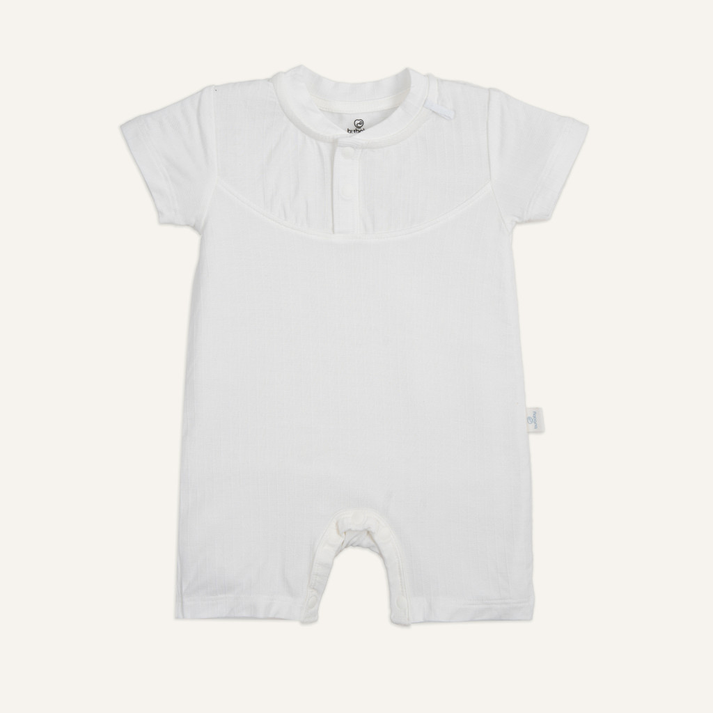 (1M-12M) Body đùi ngắn tay cổ trụ, sát nách cài vai Bubaby Siro -  BSR230303 BSR240100| Quần áo BU Baby chính hãng