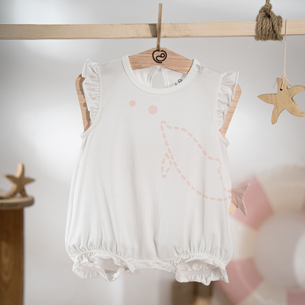 (1M-12M) Body chip ngắn tay cài sau bé gái Bubaby Bamco - BBC2310BG | Quần áo BU Baby chính hãng