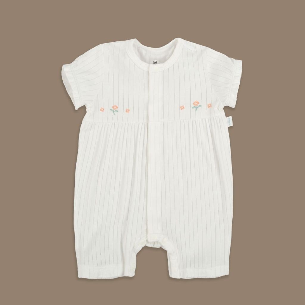 (1M-12M) Body đùi ngắn tay cài giữa cho bé gái Bubaby Molist - BMD230200 | Quần áo BU Baby chính hãng