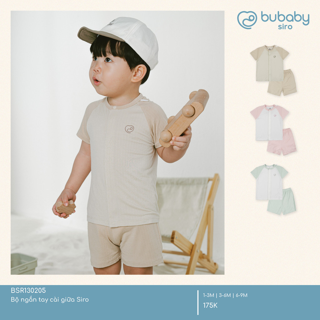 BU Baby (1M-12M) Bộ ngắn tay cài giữa bé trai bé gái BU Siro - BSR130205 | Quần áo chính hãng
