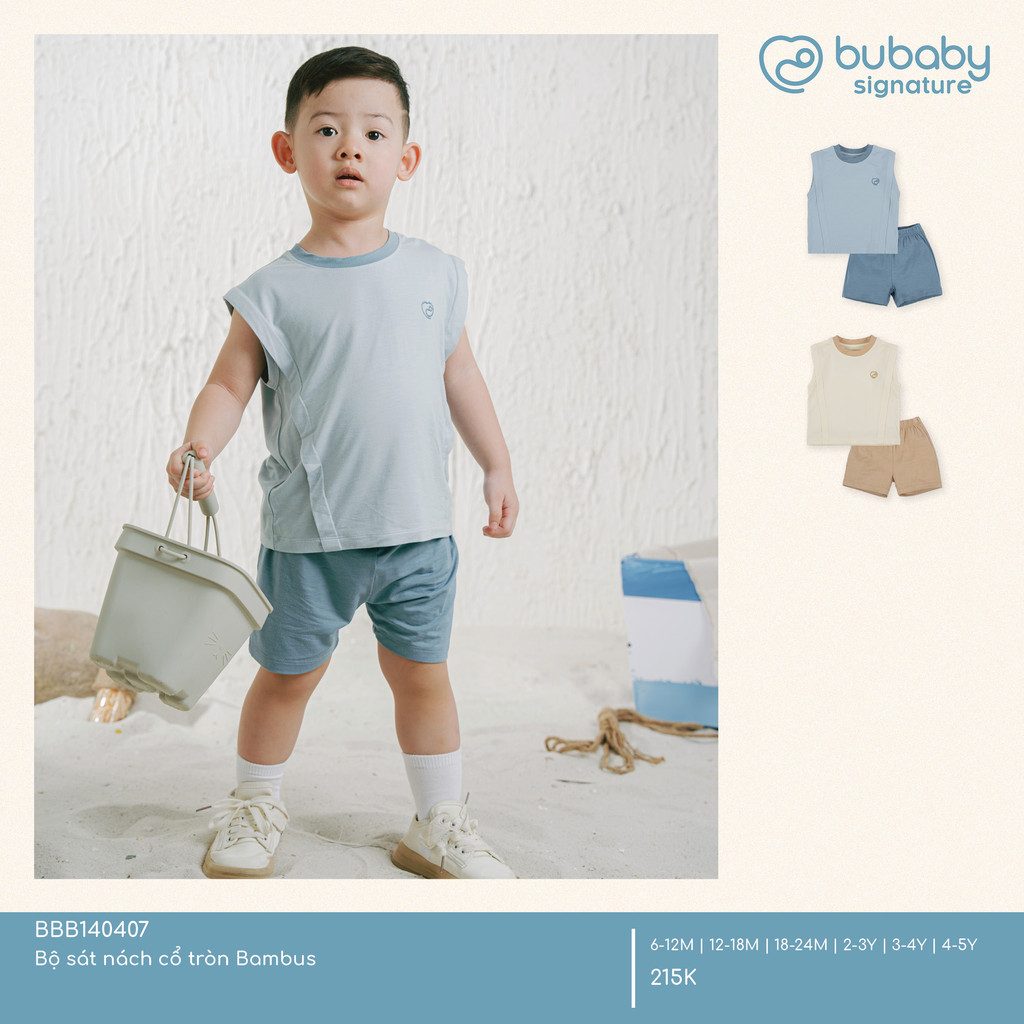 (6M-5Y) Bộ ngắn tay, bộ sát nách cổ tròn Bambus BBB130405 BBB140407 | Quần áo BU Baby chính hãng