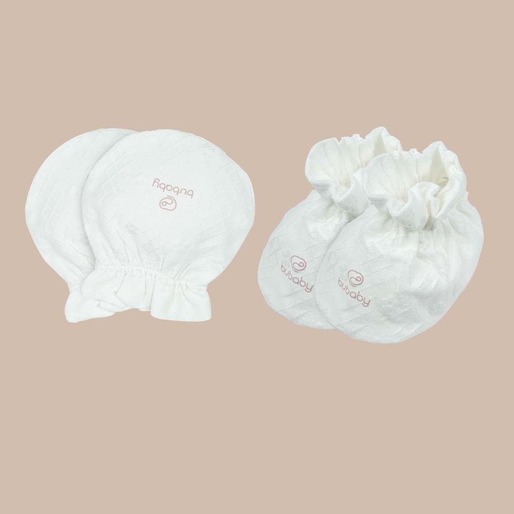 BU Baby (0M-12M) Set dài tay cài giữa, bèo đáp ngực BU Viscose Cotton KVC110200 | Hàng chính hãng