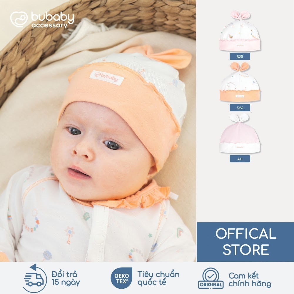 Mũ tròn đính nơ sang xinh yêu - ABB19DN00 | Phụ kiện Bubaby Chính hãng