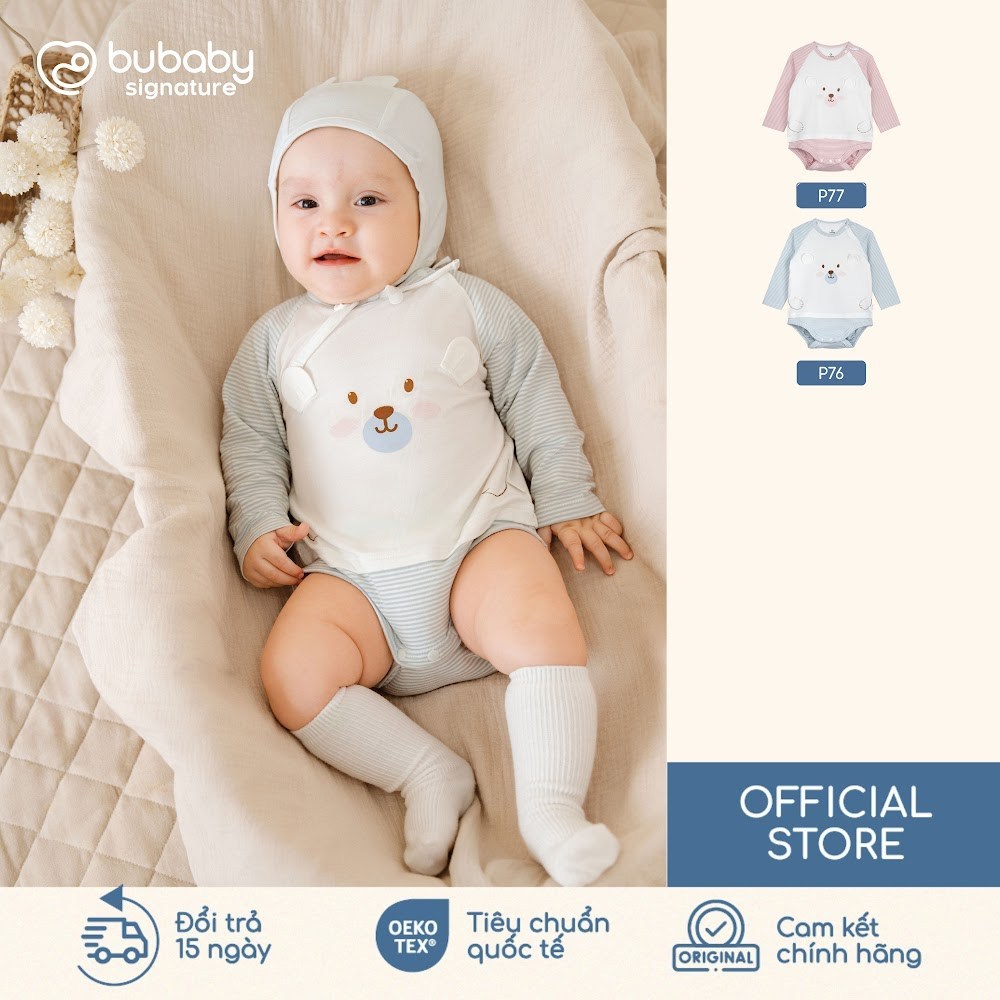 BU Baby (1-12M) Body chip dài tay cài vai Mùa Thu êm BU Cotton BCT210104 | Body chính hãng