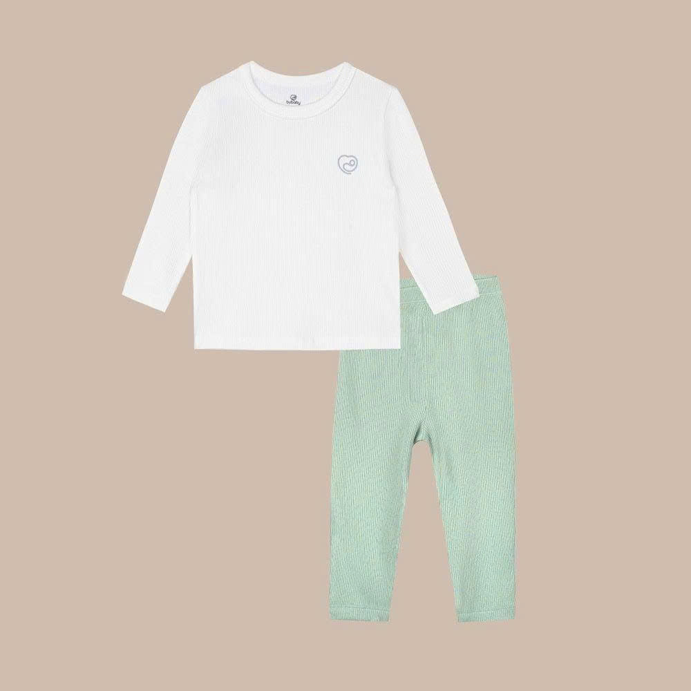 BU Baby (6M-5Y) Bộ dài tay cổ tròn Thu êm Bubaby Bambus BBB110406 | Quần áo BU chính hãng