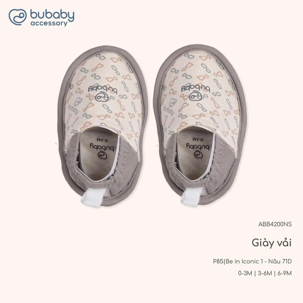 (0-6M) Giày vải sợi tre thay thế tất sơ sinh Bubaby ABB4200NS ABB420000 | Phụ kiện BUbaby chính hãng