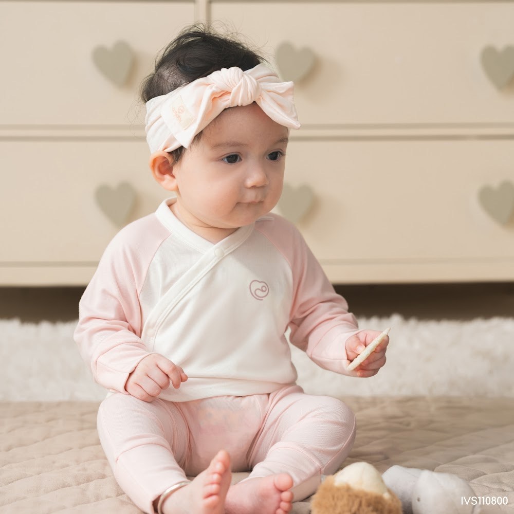 BU Baby (0-6M) Bộ dài tay cài chéo Bubaby Siro Viscose I VS110800 | Quần áo  Chính hãng