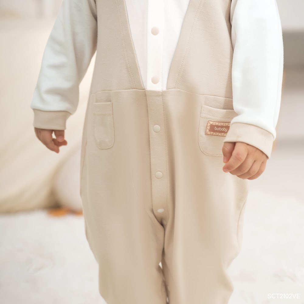 BU Baby (0-12M) Body dài tay cài giữa Giả vest Thu êm cho bé BU Baby SCT2102VE | Hàng chính hãng