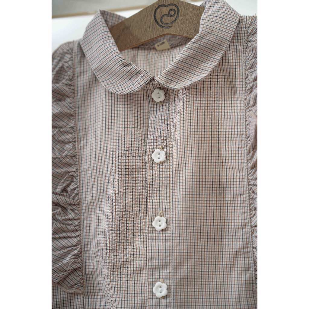 BU Baby (6M-3Y) Áo sơ mi sát nách bèo ngực cho bé gái BU Cotton BCT343901 | Hàng chính hãng