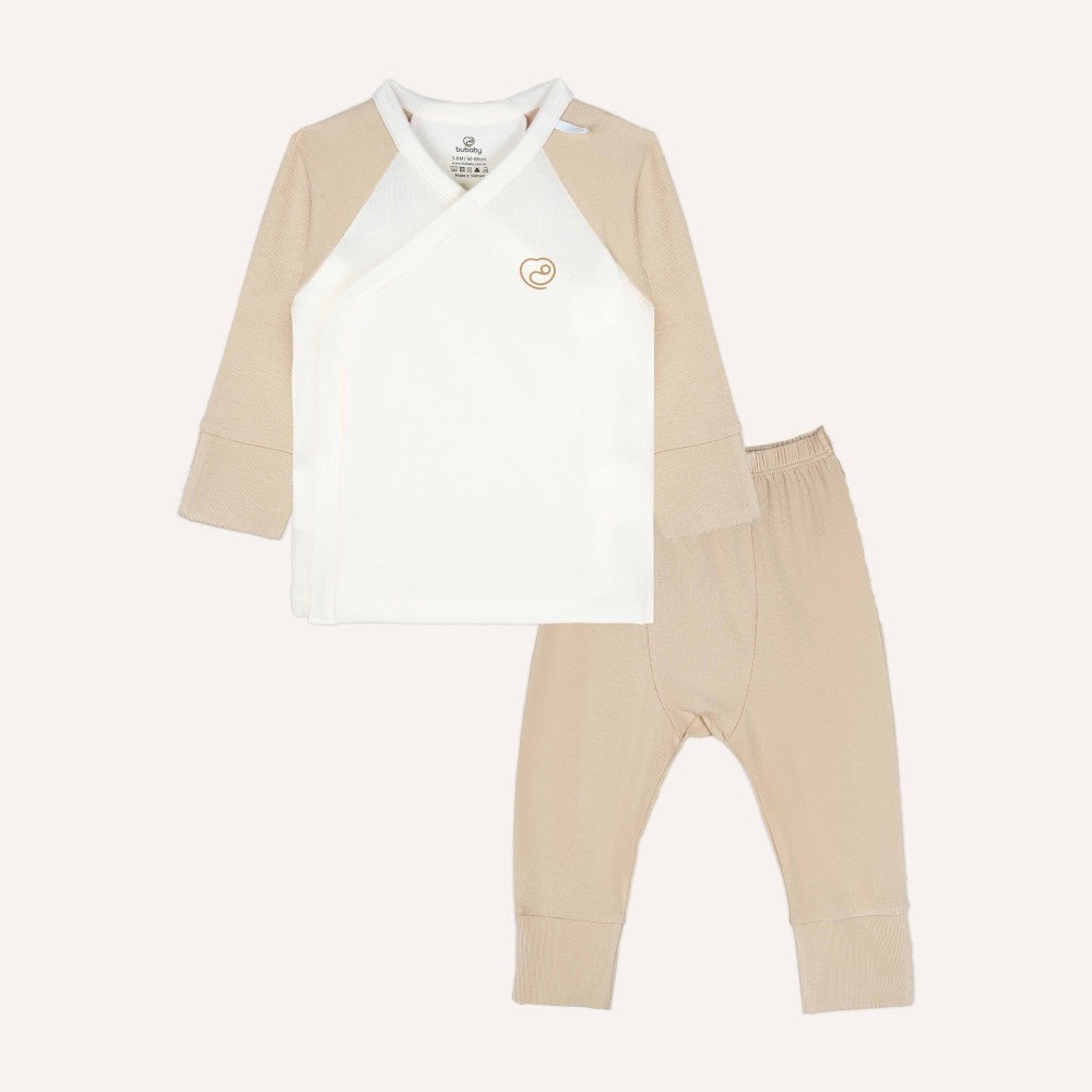 BU Baby (0-6M) Bộ dài tay cài chéo Bubaby Siro Viscose I VS110800 | Quần áo  Chính hãng