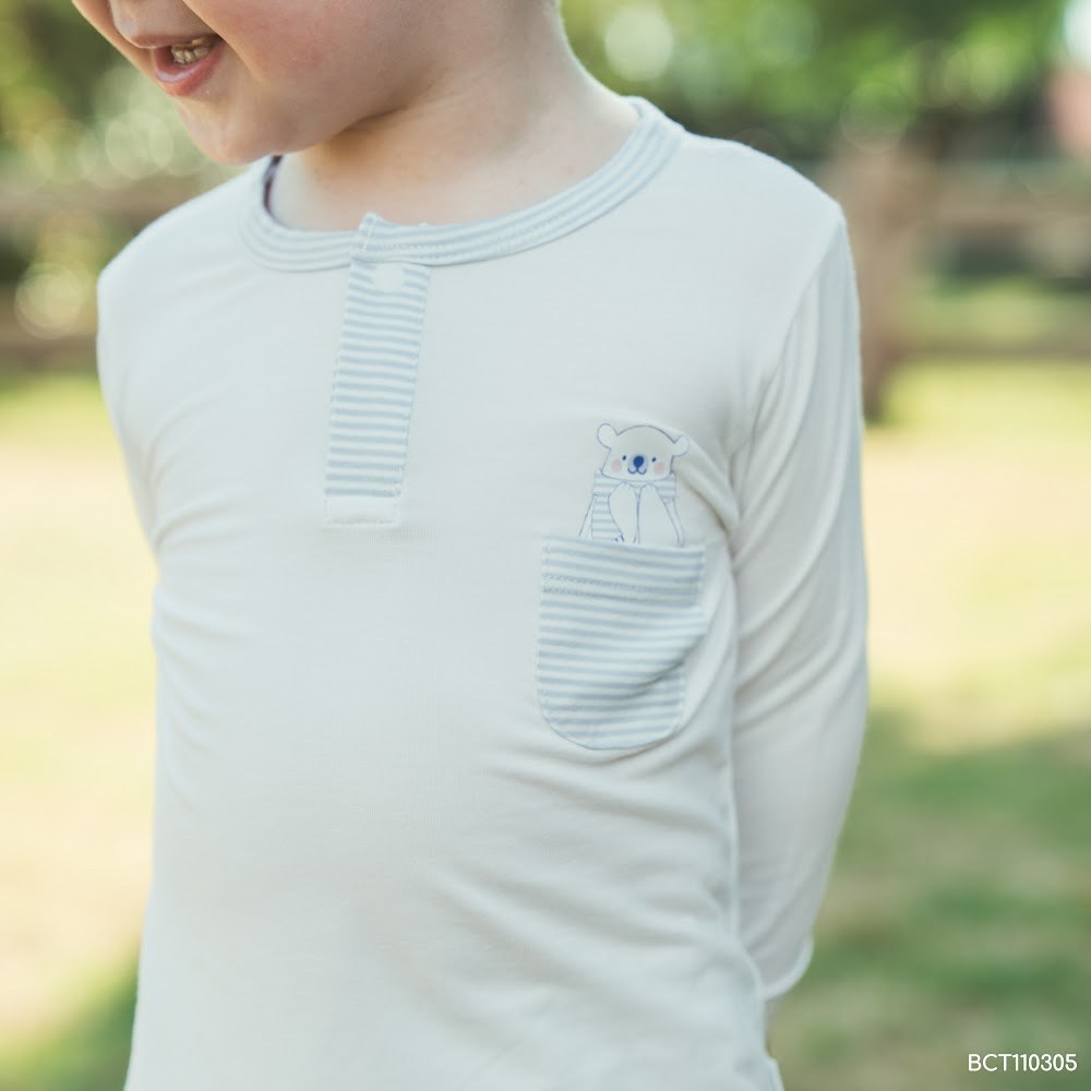 BU Baby (6M-5Y) Bộ dài tay cổ trụ Thu êm BU Cotton BCT110305 | Quần áo BU Chính hãng