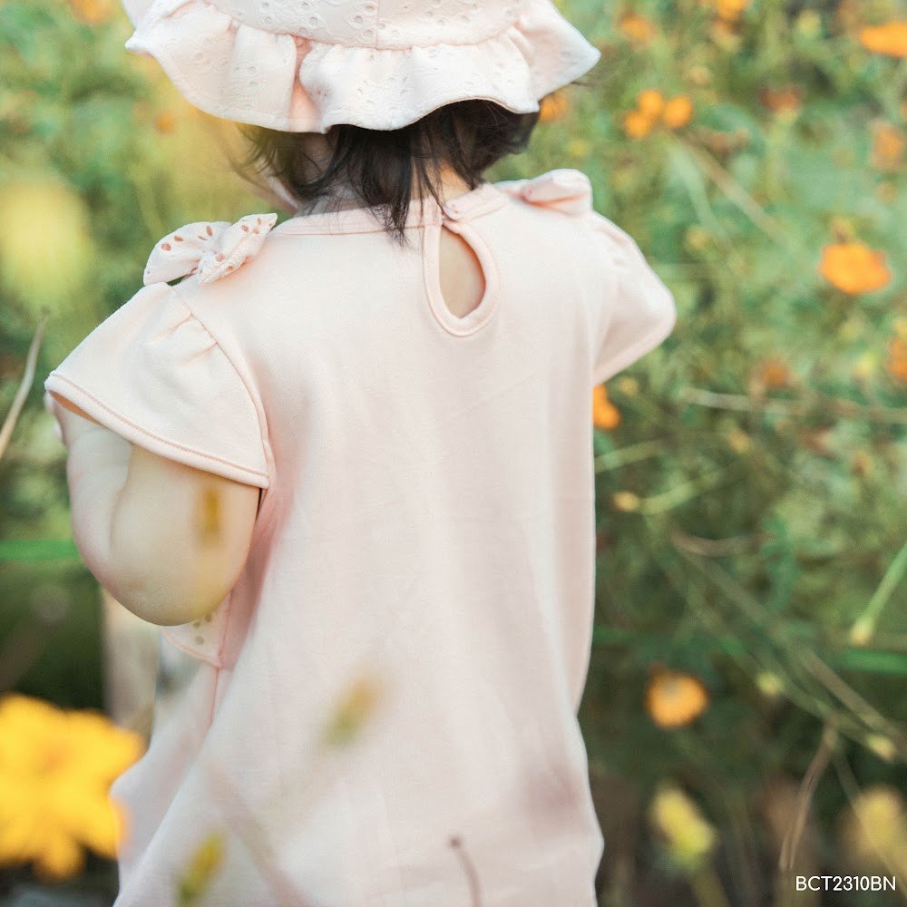 BU Baby (1M-9M) Body chip ngắn tay cài sau Bèo ngực Bubaby Cotton BCT2310BN | BOdy chính hãng