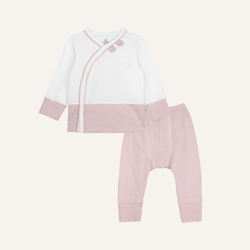 BU Baby (1M-6M) Bộ dài tay cài chéo tai gấu  Mùa Thu êm BU Cotton BCT110805 | Quần áo BU Chính hãng