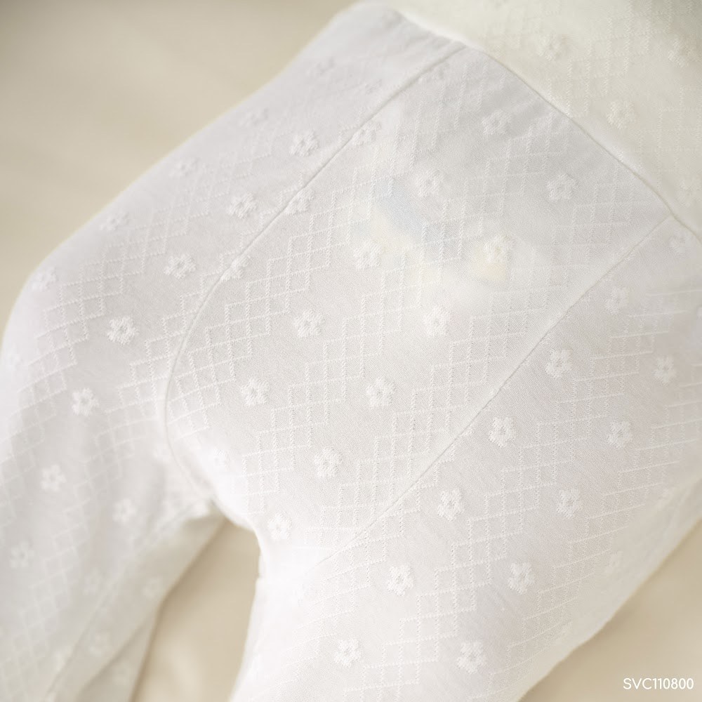 BU Baby (0-6M) Bộ dài tay Cài chéo bèo cổ BU Baby Viscose Cotton SVC110800 | Quần áo chính hãng