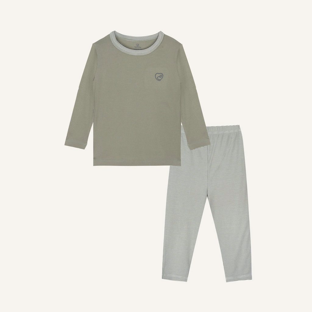 BU Baby (6M-5Y) Bộ dài tay cổ tròn Thu êm Bubaby Bambus BBB110406 | Quần áo BU chính hãng