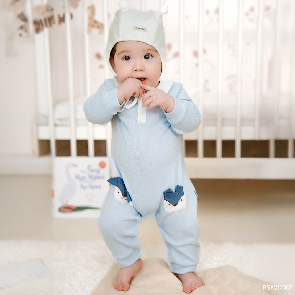 BU Baby (1-12M) Body dài tay cổ Peterpan Mùa Thu êm BU Baby BSR210301| Body chính hãng