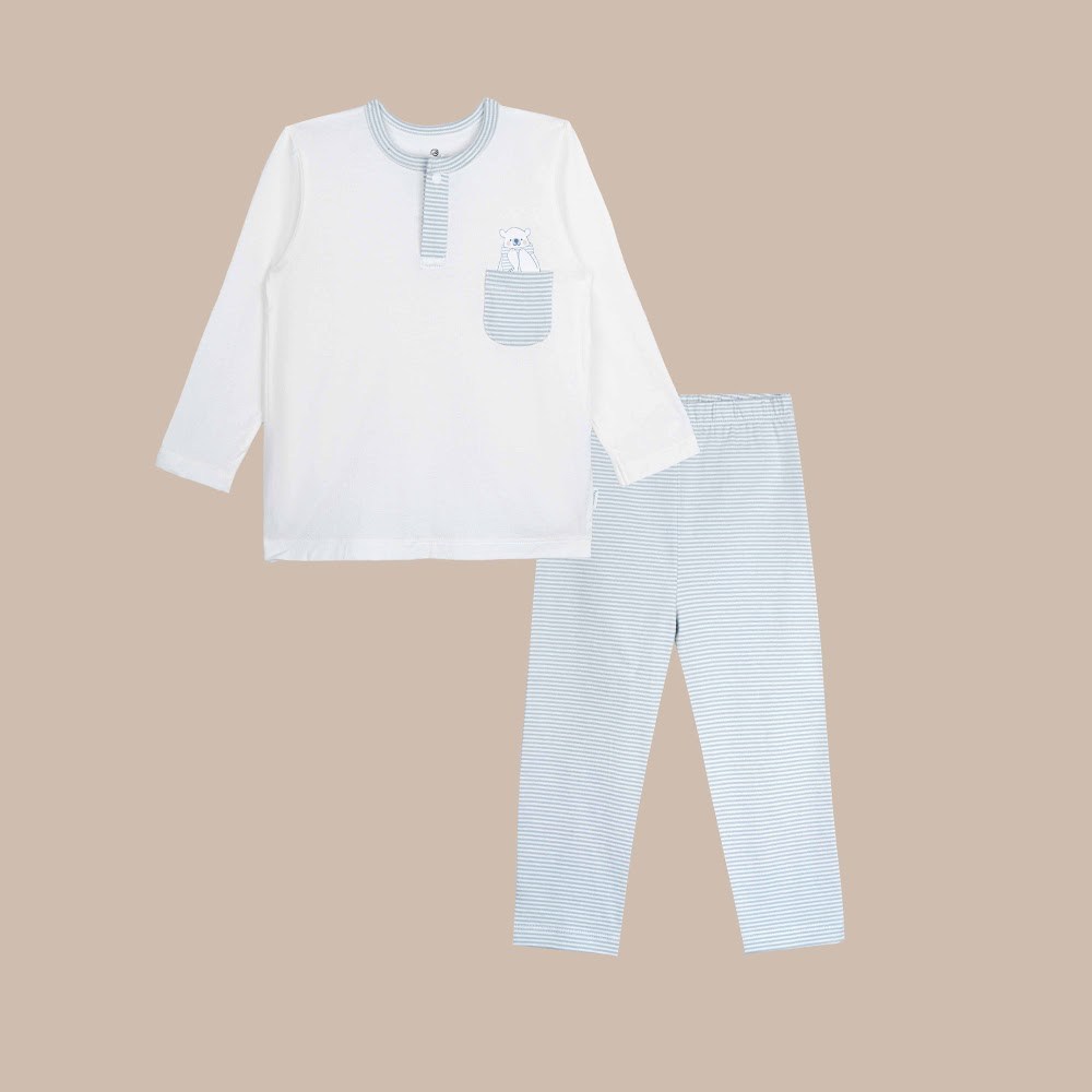 BU Baby (6M-5Y) Bộ dài tay cổ trụ Thu êm BU Cotton BCT110305 | Quần áo BU Chính hãng