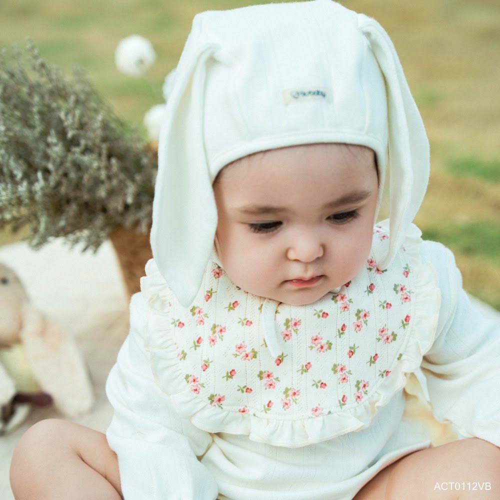 BU Baby Yếm  tròn viền bèo Siro Jacquard BU Baby ACT0122VB | Phụ kiện Chính hãng