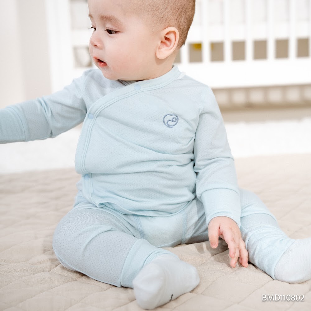 [BU Baby] (Newborn) Bộ dài tay cài chéo Bao tay chân lật Bubaby Modal BMD110802 | Quần áo  chính hãng