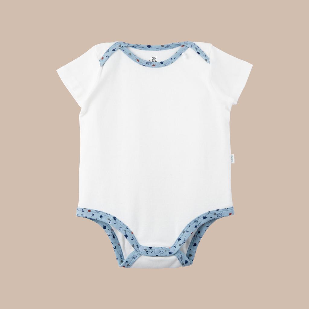 BU Baby (1M-12M) Body chip ngắn tay cổ chồm BU Cotton BCT230501 | Hàng Chính hãng