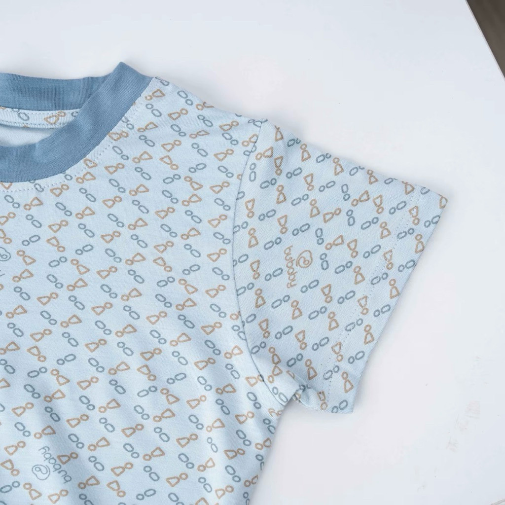 BU Baby (6M-3Y) Bộ ngắn tay cổ tròn Iconic 1 Bambus BBB1304IM | Quần áo Bubaby chính hãng