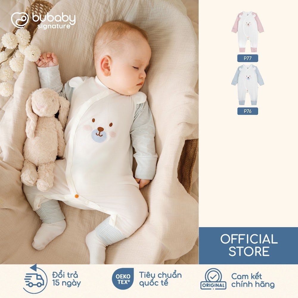 BU Baby (Newborn) Body dài tay cài chéo tai gấu Thu êm BU Baby Cotton BCT210802 | Body chính hãng