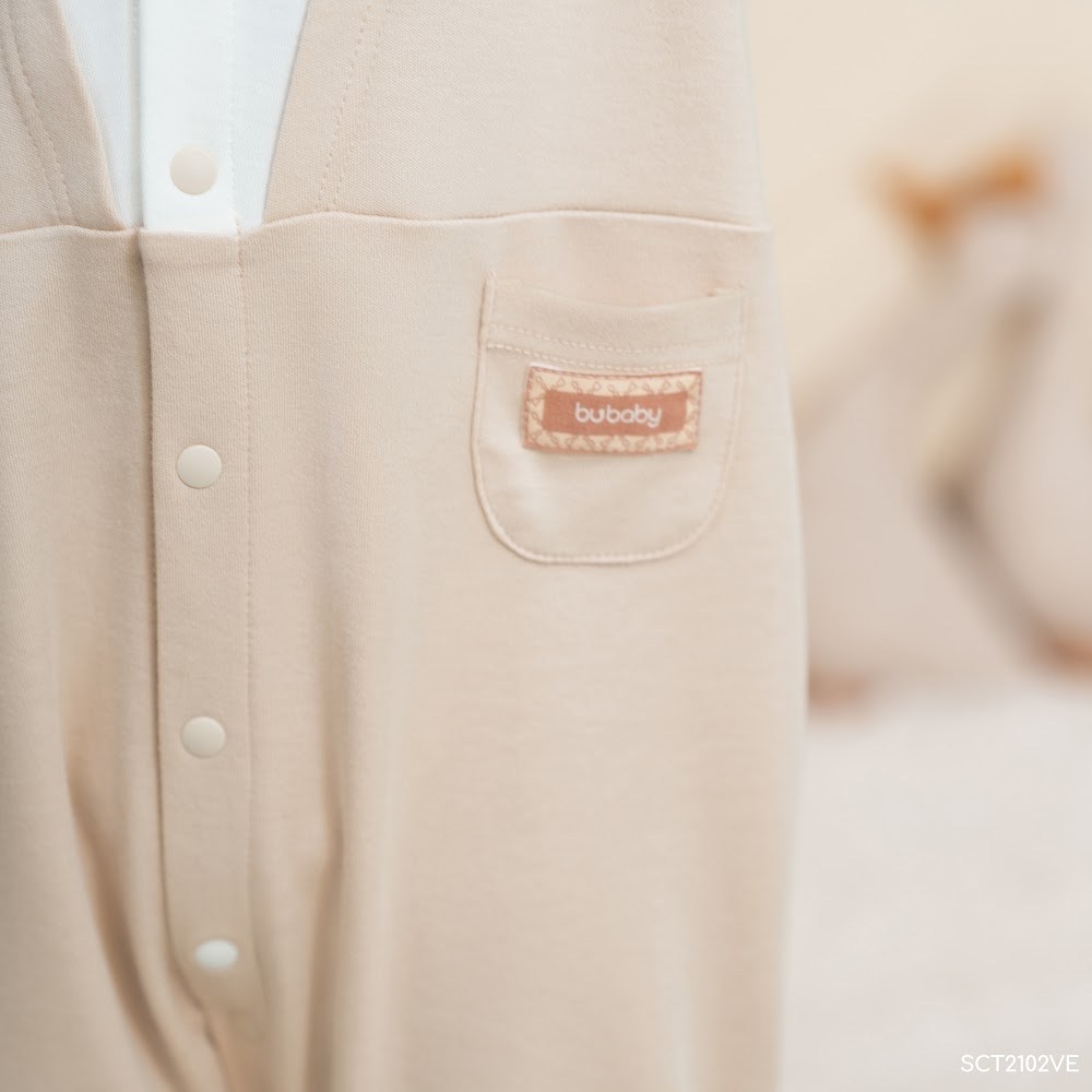 BU Baby (0-12M) Body dài tay cài giữa Giả vest Thu êm cho bé BU Baby SCT2102VE | Hàng chính hãng