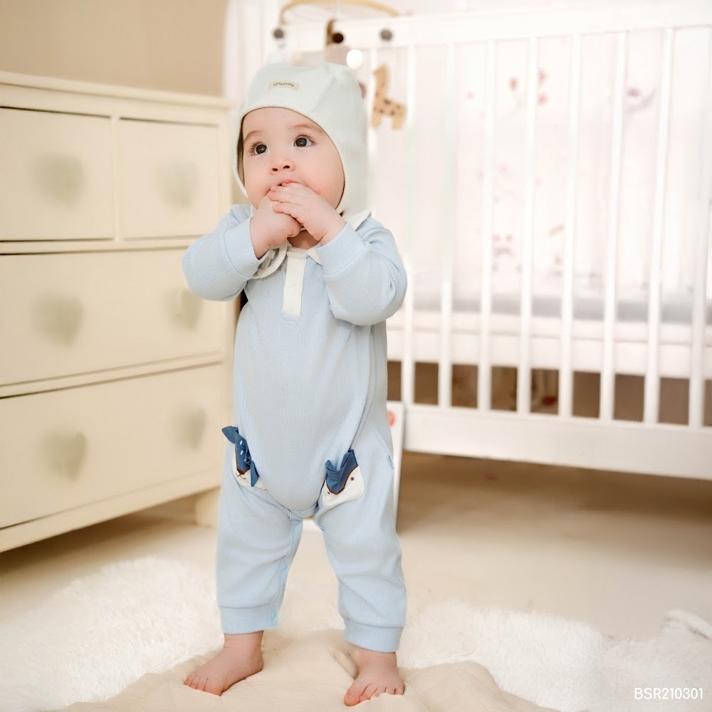 BU Baby (1-12M) Body dài tay cổ Peterpan Mùa Thu êm BU Baby BSR210301| Body chính hãng