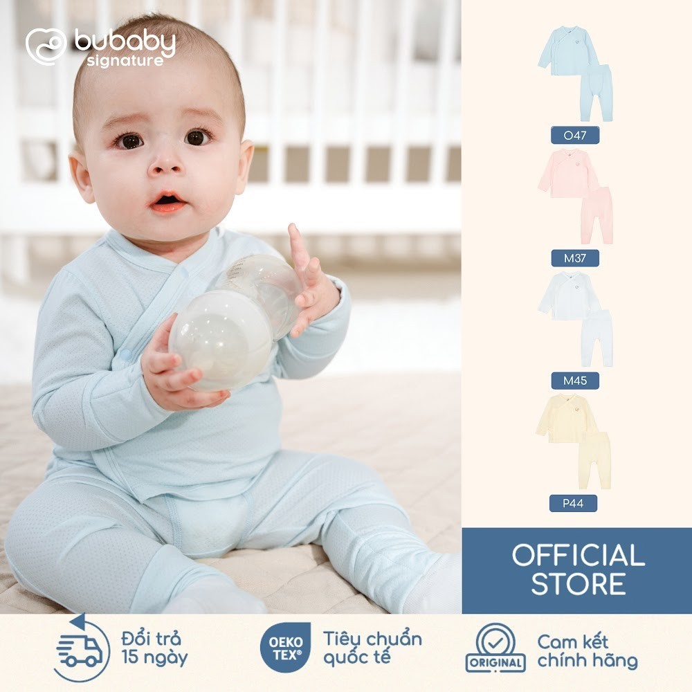 [BU Baby] (Newborn) Bộ dài tay cài chéo Bao tay chân lật Bubaby Modal BMD110802 | Quần áo  chính hãng