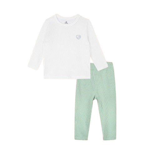 (6M-5Y) Bộ dài tay cổ tròn BUBABY Vải  Mềm mát Signature Cao Cấp Cho Bé