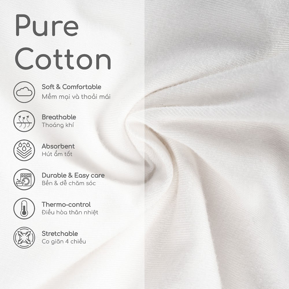 BU Baby (1M-6M) Bộ dài tay cài chéo tai gấu  Mùa Thu êm BU Cotton BCT110805 | Quần áo BU Chính hãng