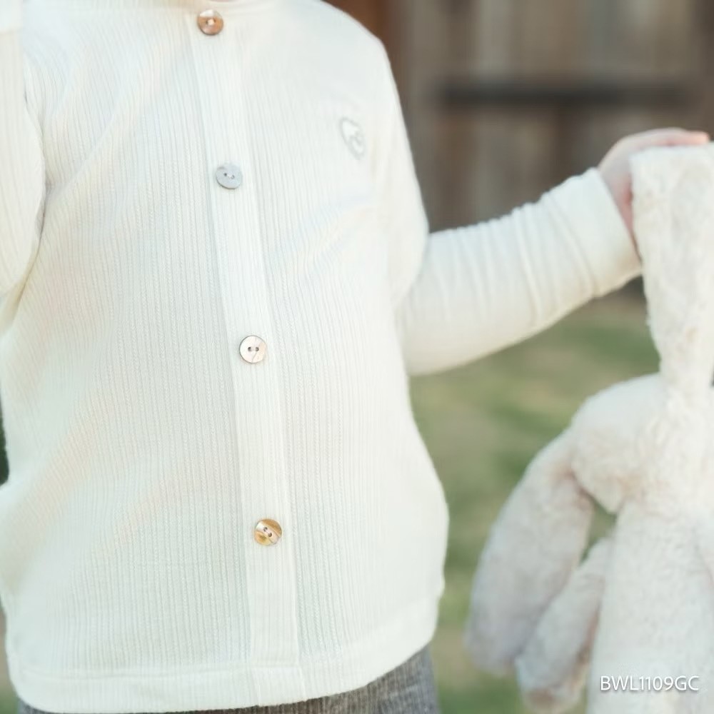 BU Baby (6M-3Y) Bộ dài tay cao cổ giả cúc giữa Thu êm BU Baby BWL1109GC | Quần áo BU Baby chính hãng