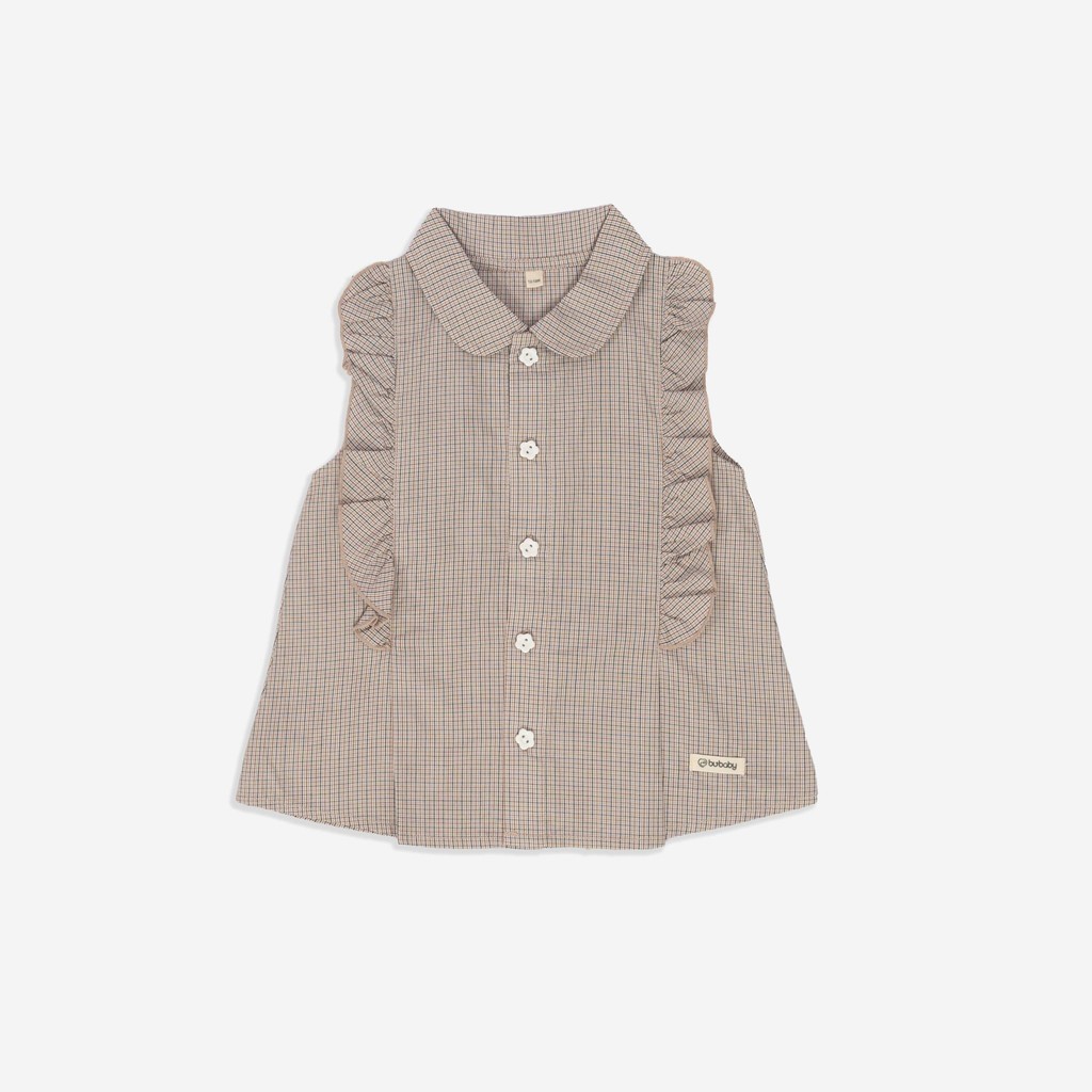 BU Baby (6M-3Y) Áo sơ mi sát nách bèo ngực cho bé gái BU Cotton BCT343901 | Hàng chính hãng