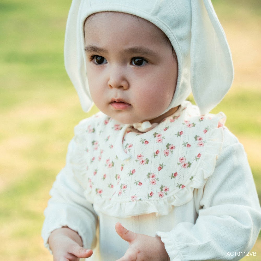 BU Baby Yếm  tròn viền bèo Siro Jacquard BU Baby ACT0122VB | Phụ kiện Chính hãng