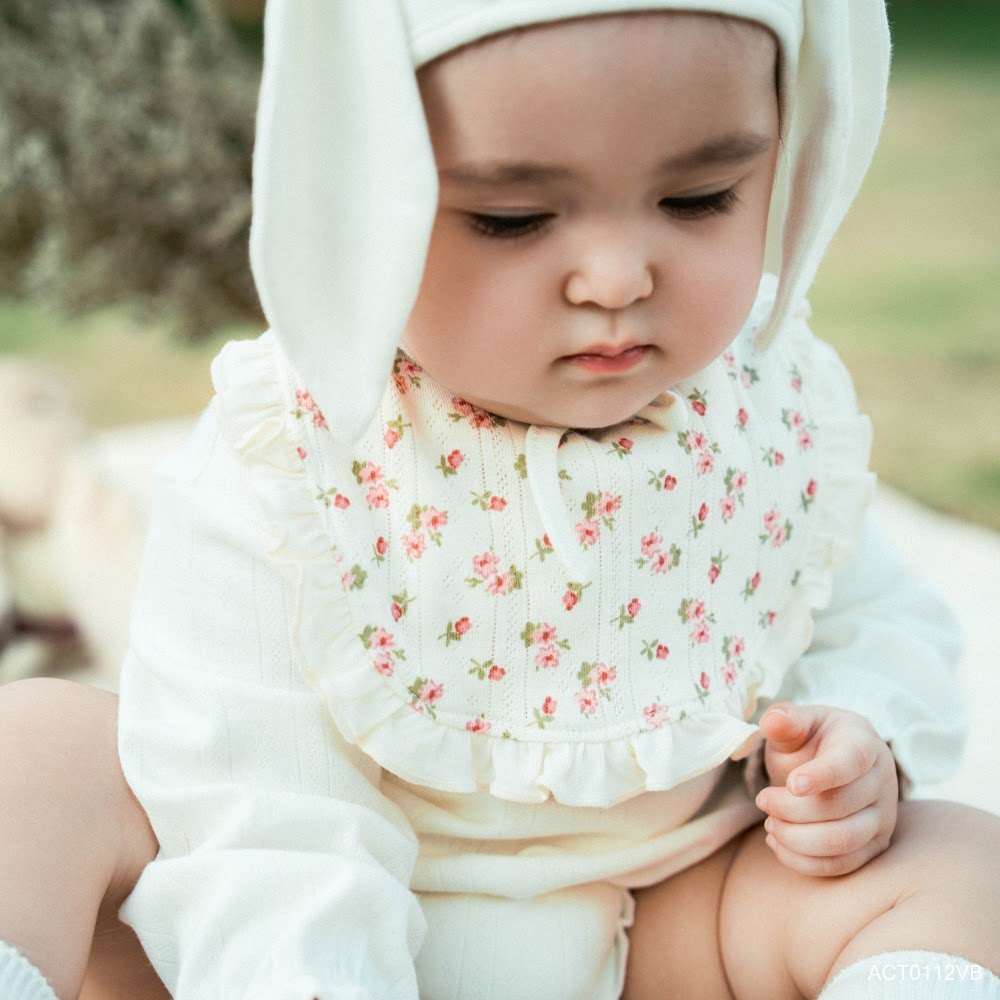 BU Baby Yếm  tròn viền bèo Siro Jacquard BU Baby ACT0122VB | Phụ kiện Chính hãng